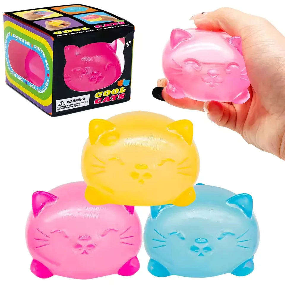 NeeDoh Cat assorted sensory fidget toys for stress relief and tactile play, cute collectible squishy cats