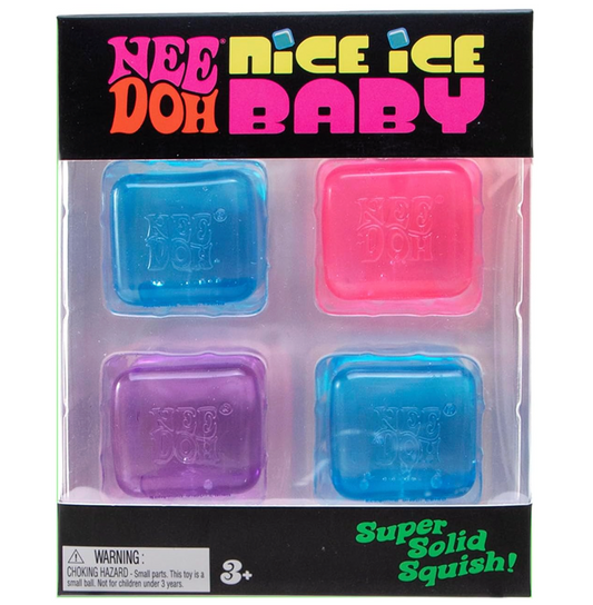 NeeDoh Nice Ice Baby 4-pack mini sensory squeeze toys in assorted colors for stress relief and tactile play