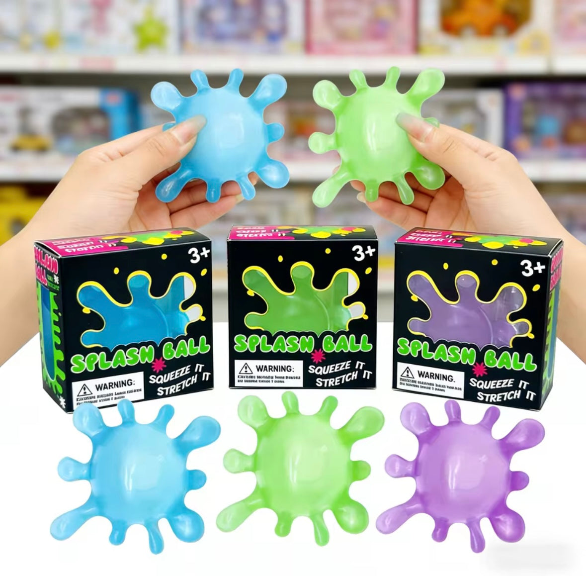Colorful NeeDoh squishy sensory stress balls designed for fidgeting and stress relief