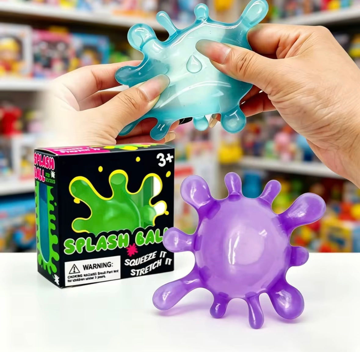 NeeDoh Sploot Splat squishy sensory toys set in neon colors for stress relief and kids play