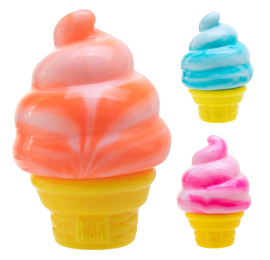 Schylling NeeDoh Nice Cream Cone sensory squeeze fidget stress relief toy in assorted swirl colors